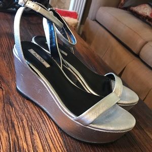 Aldo Silver Platform Sandals
