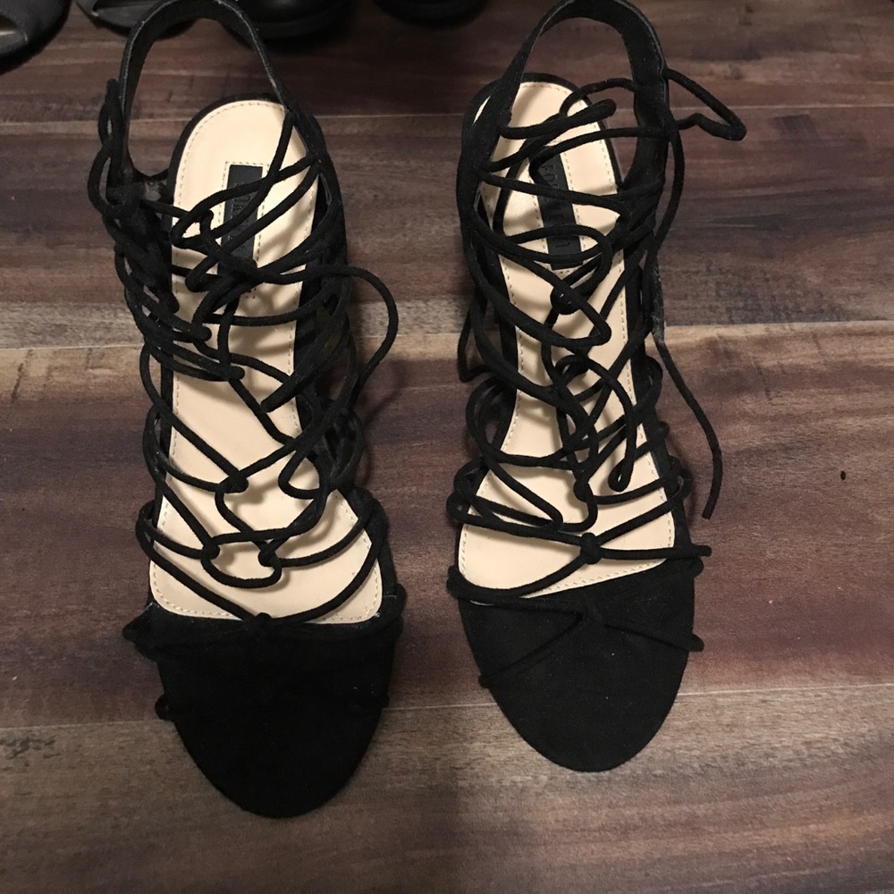 Black Lace Up Heels