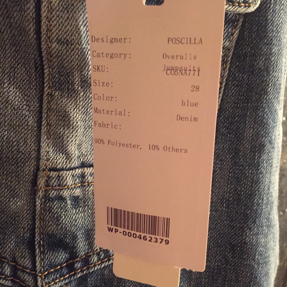 Designer demon overalls size 28, with tags