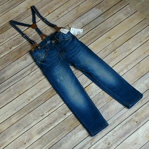 H&M Toddler Jeans w/Suspender Sz 4-5