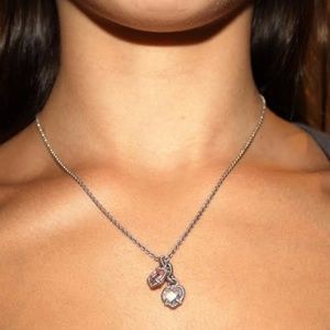 Sterling Silver Twin Heart Pendant Necklace