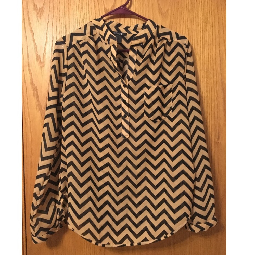 Tan and black chevron shirt