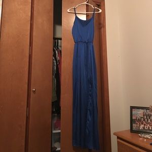 Blue silk maxi dress