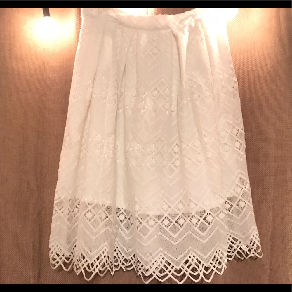 White Lace MIDI Skirt // NOT SEE THROUGH