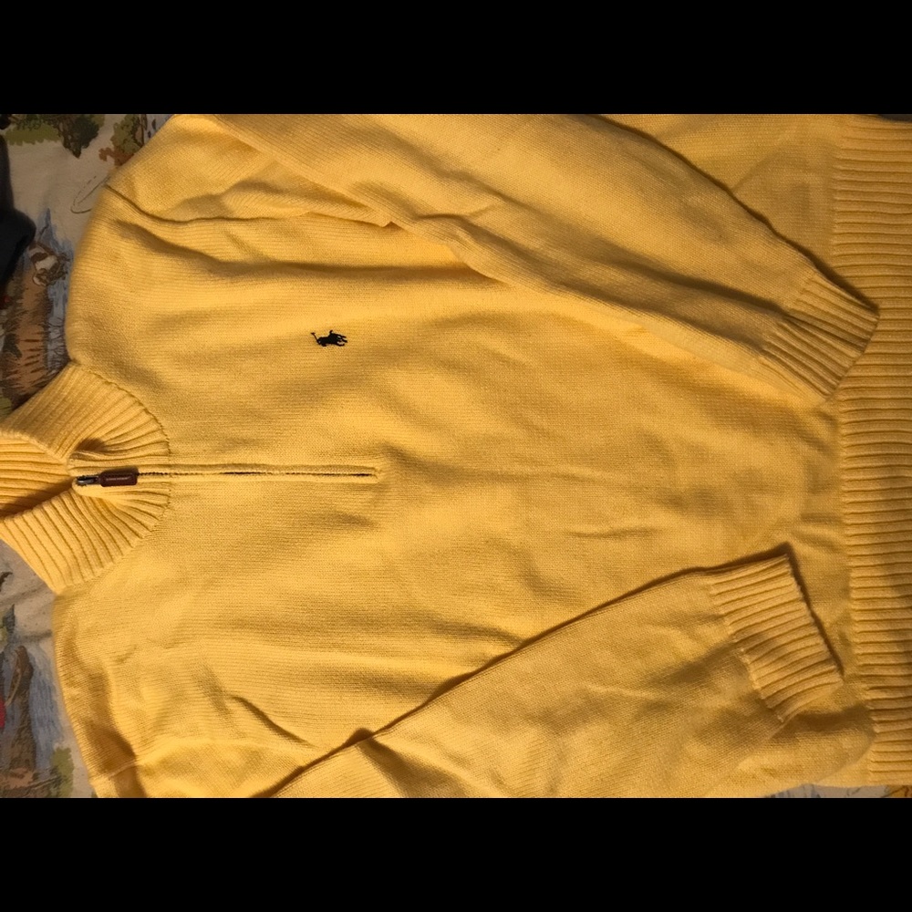 Men's yellow polo sweater