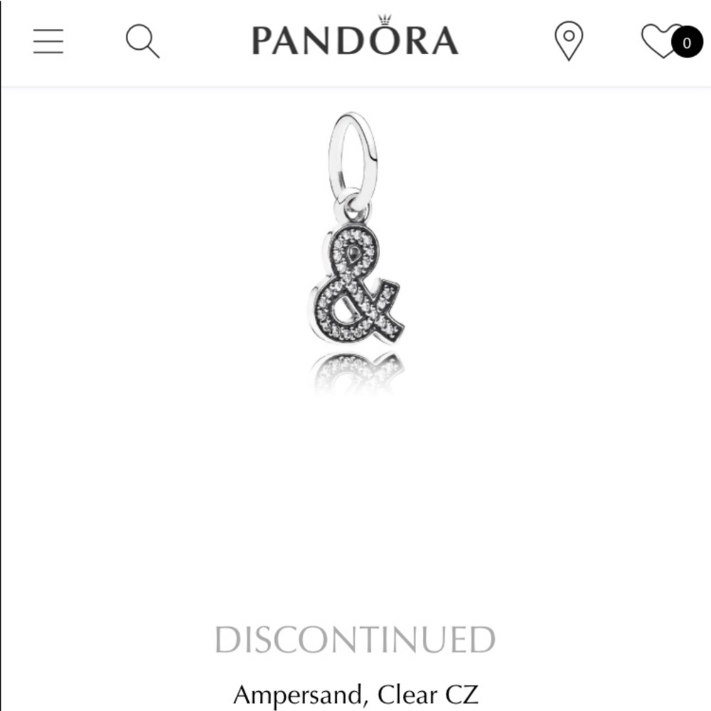 Retired pandora ampersand charm.