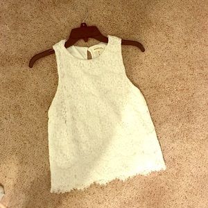 White lace crop top