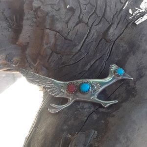 Native American Roadrunner brooch