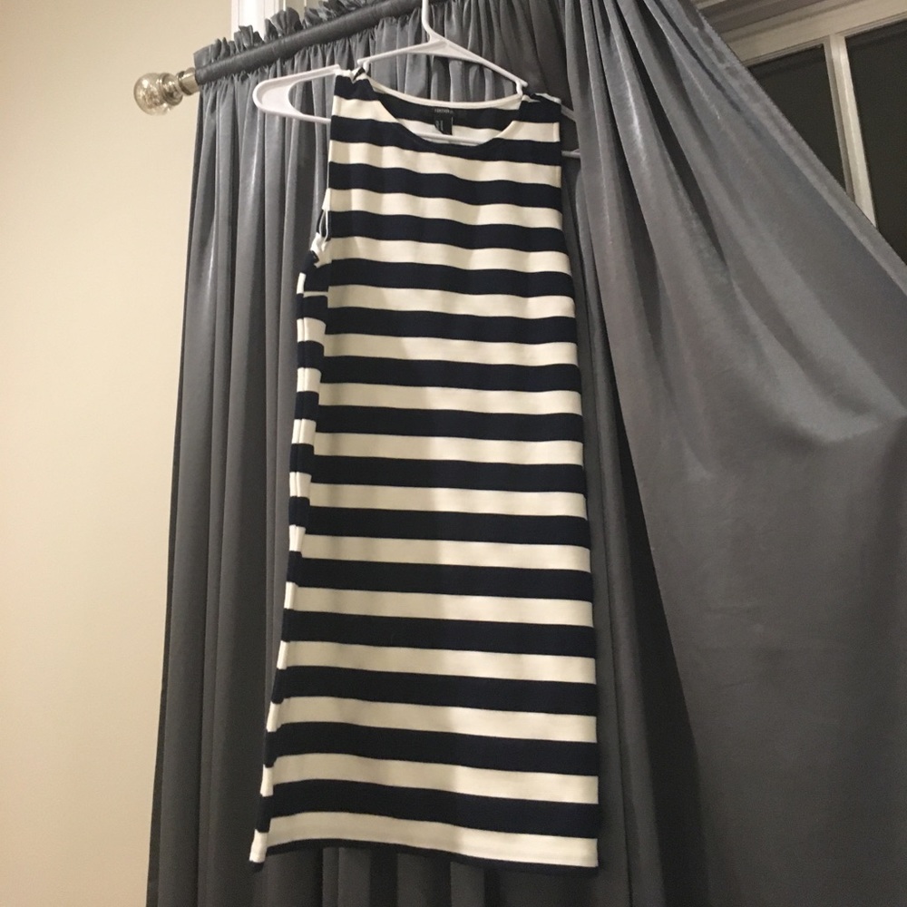 Navy and white stripped dress