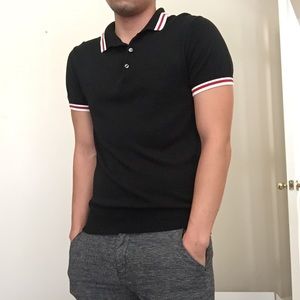 Jersey Polo with Striped Tipping