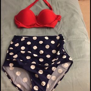Women's retro high waisted bikini
