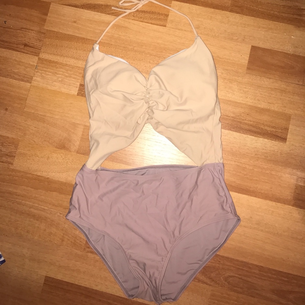 Colorblock one piece swimsuit