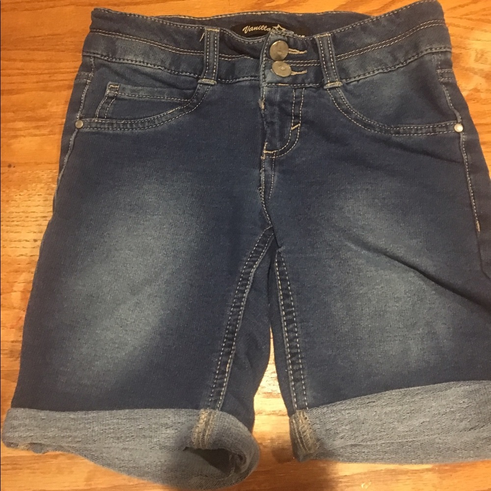 2 pairs of Girls Bermuda Jean Shorts size 8