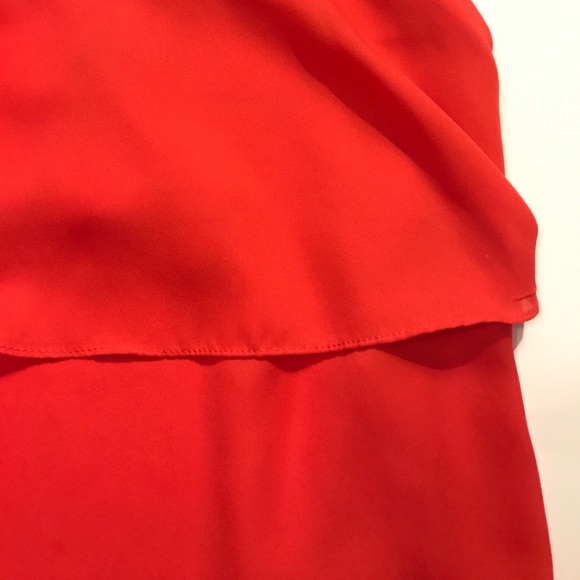 Double layer red/orange solid cross knit back tank - Picture 2 of 4