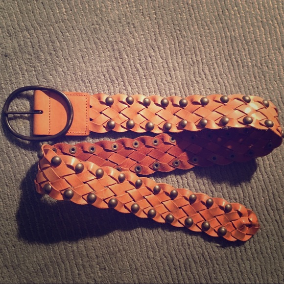 New, genuine leather, cognac colored belt, size M - Picture 2 of 4