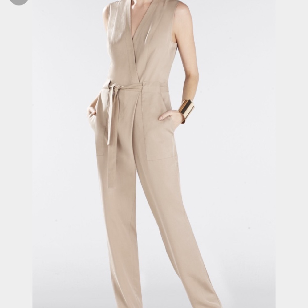 Bcbg khaki jumpsuit