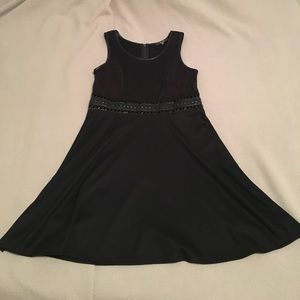 Miss Me Black Country Dress w/ Faux Leather Waist