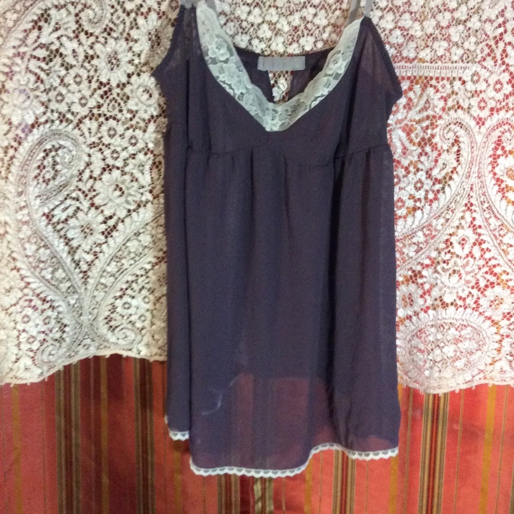 Eggplant & White lace Victoria's Secret jammy