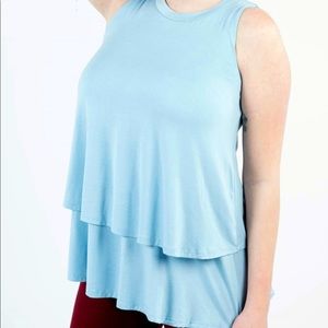 Tiered Tunic. Light blue. New with tags.