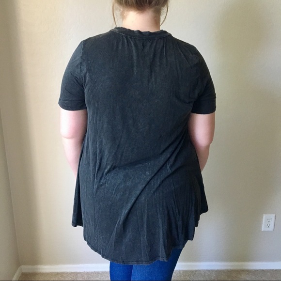 🔥PLUS SIZE CHOKER BLACK CUT OUT TOP BLOUSE 2X 3X - Picture 3 of 4