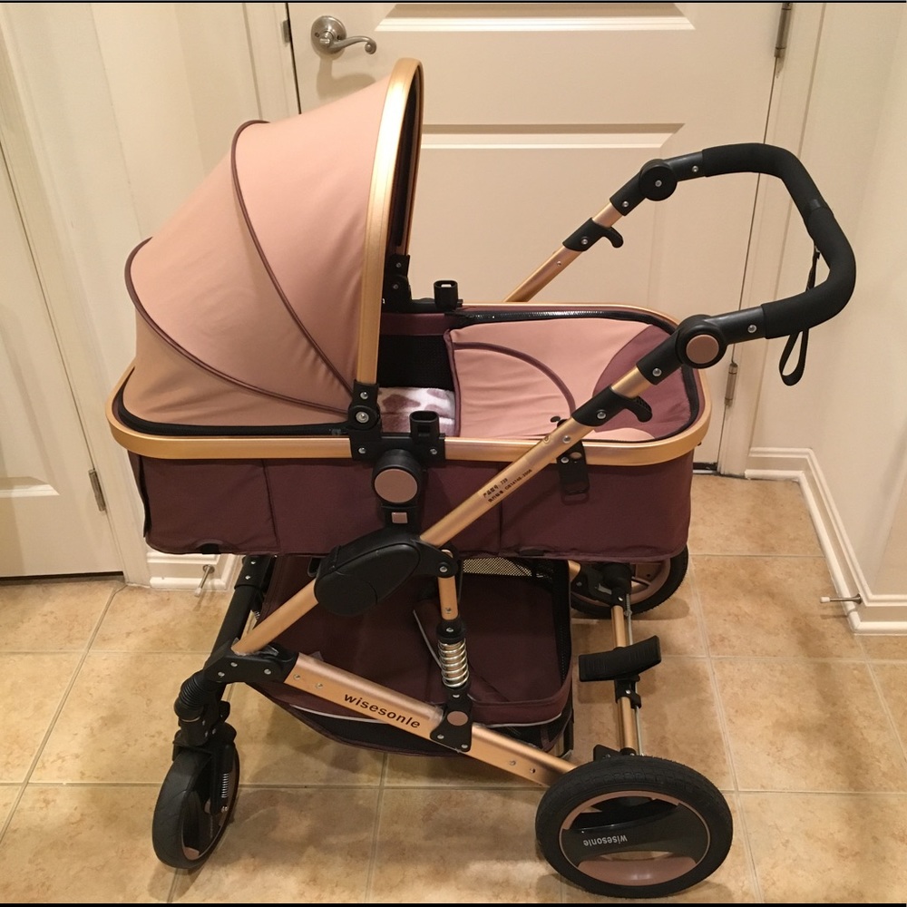 Luxury Newborn Carriage Baby Stroller  (Golden)