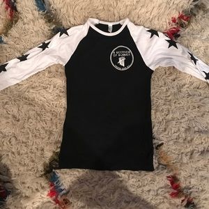 A long sleeve band tee.