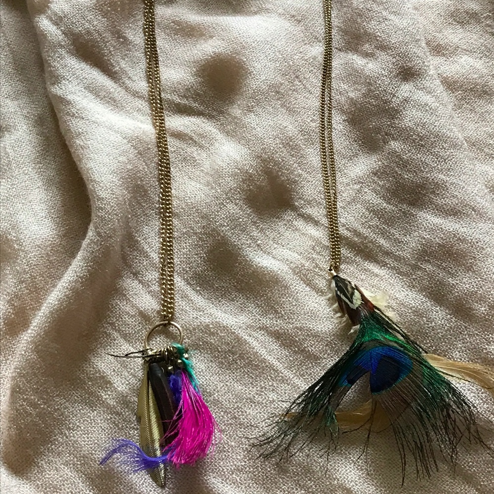 Feather necklaces