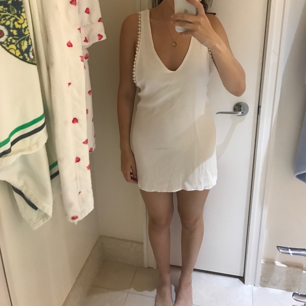 White plunge dress