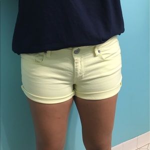 Yellow American Eagle Low Rise Shorts