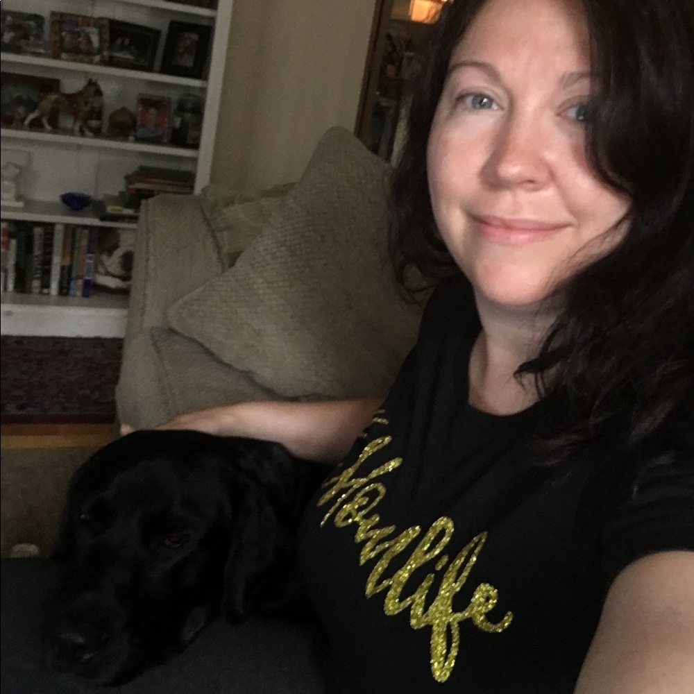 #Momlife Gold Glitter Tee