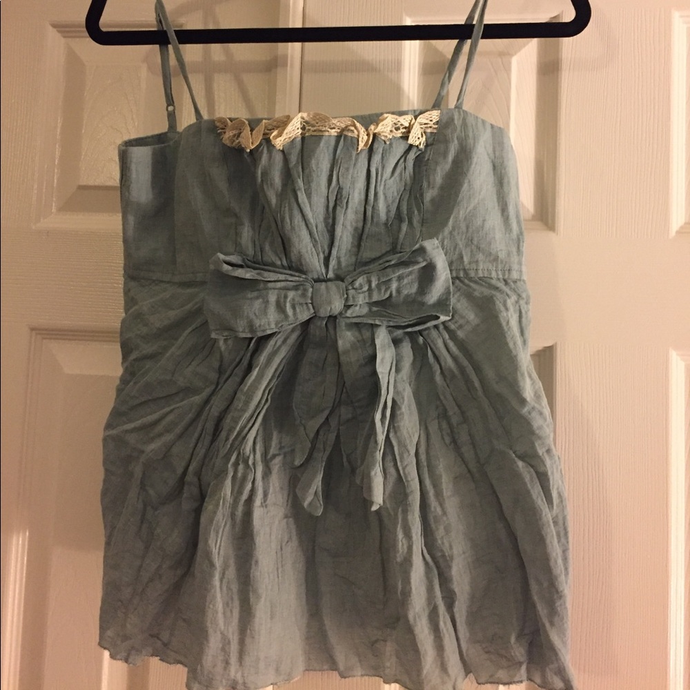 Robert Rodriguez camisole top. Bow and lace detail