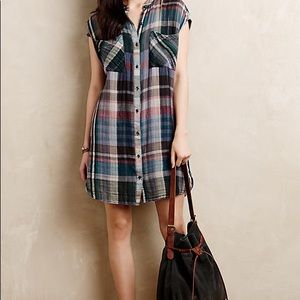 Anthropologie Holding Horses mixed plaid tunic