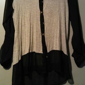 2000s Sheer Lace Button Down (L-XL) main image 0