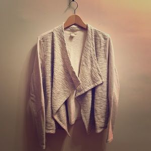 Lucky Brand Cream Sparkle Knit Sweatshirt Cardigan