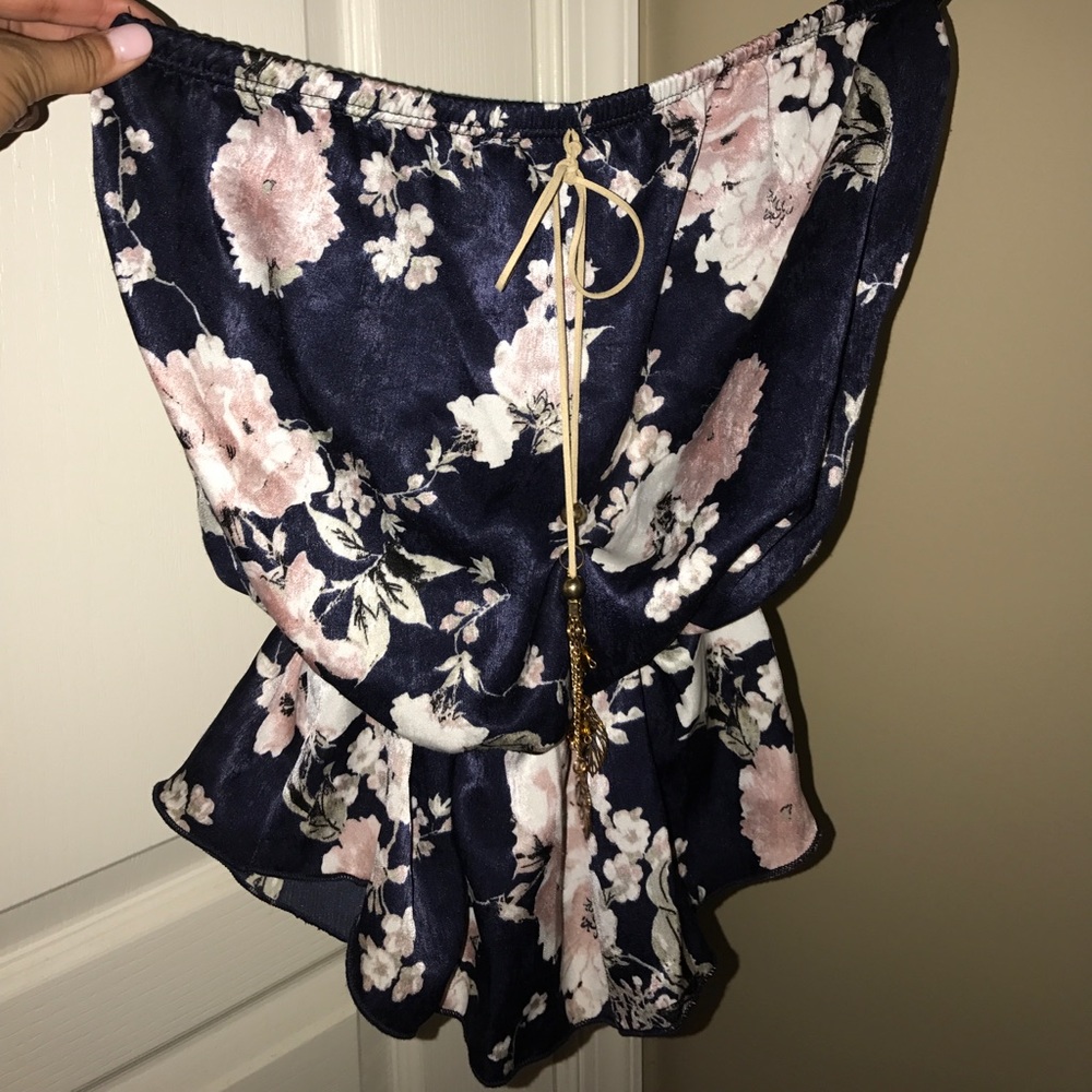 Strapless floral top