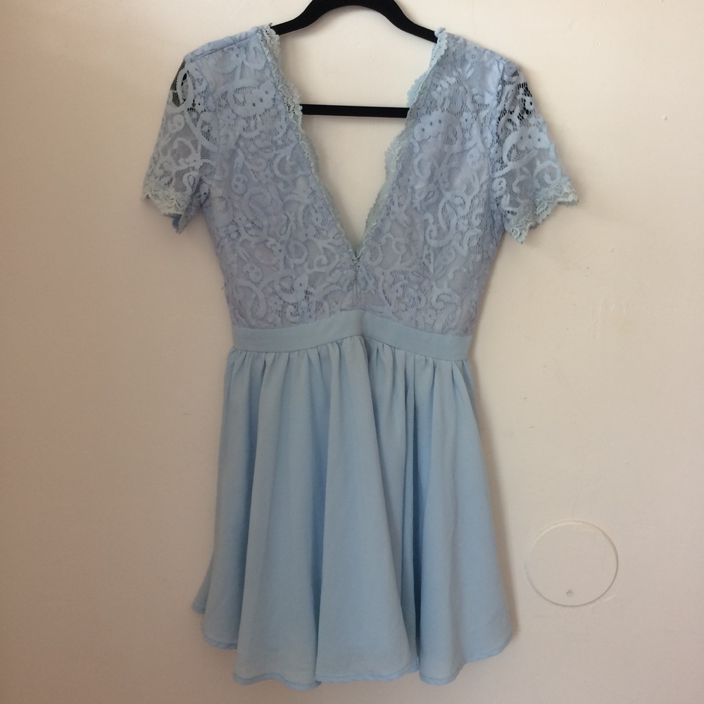 Deep V Lace Top Missguided Dress
