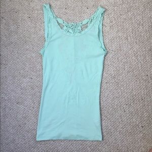 Charlotte Russe crocheted mint tank top