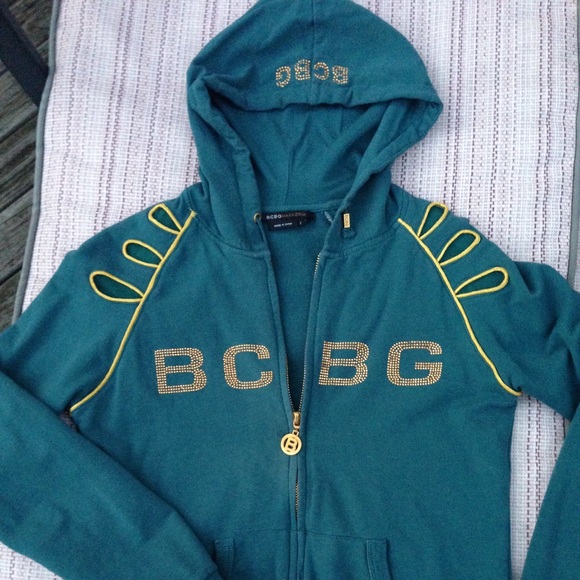 BCBG Turquoise Hoodie Small - Picture 1 of 5