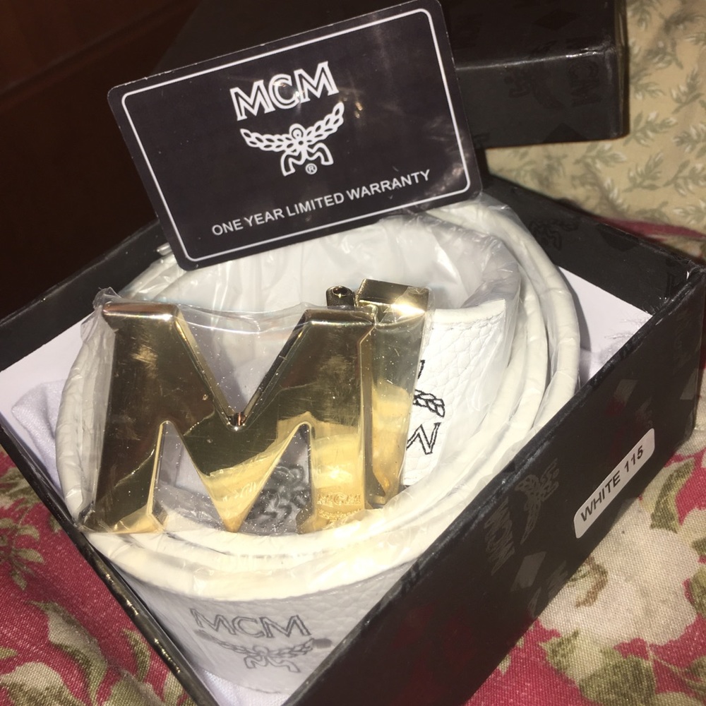 White MCM belt