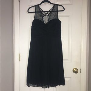 Scarlett Nite Black Ruched Illusion Dress, SZ 12