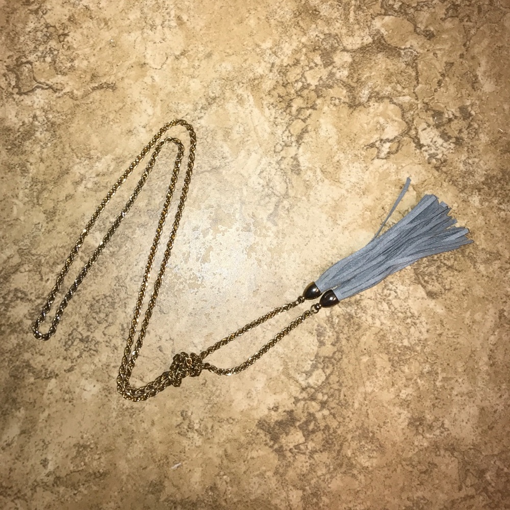 Long Chained Tassel Necklace