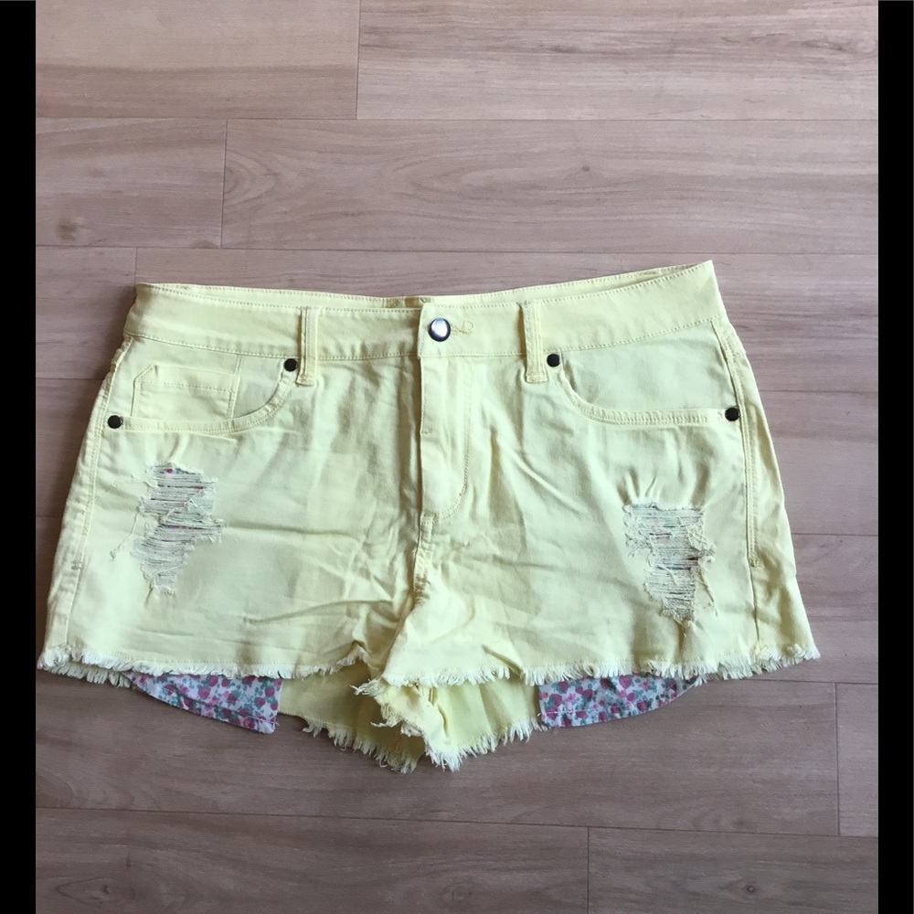 Forever 21 Yellow Cut-off Shorts