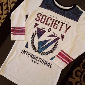Society tee, 3 quarter sleeve
