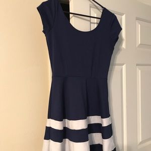 Small navy and white stripped dress