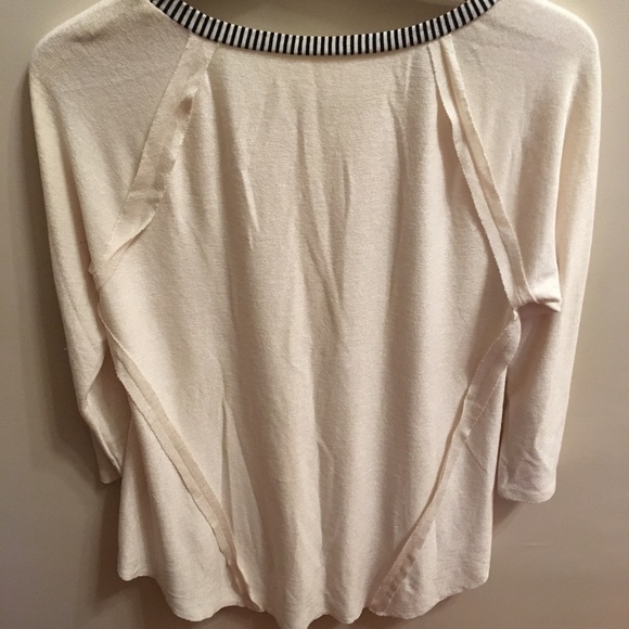 NWOT Ivory with Stripe Detail Light Seamed Tunic - Picture 5 of 5