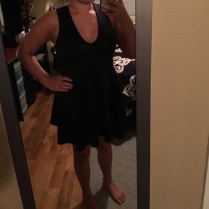 Navy Blue Dress with lace, back details