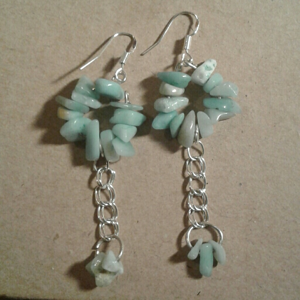 SALE  New Artisan Natural Amazonite 925Sterling Er