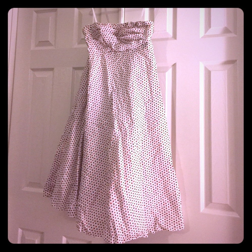 J Crew strapless dress in size 2. Cute polkadots!!