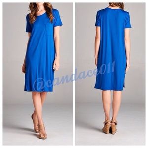 Royal Blue T-Shirt Midi Dress (M)