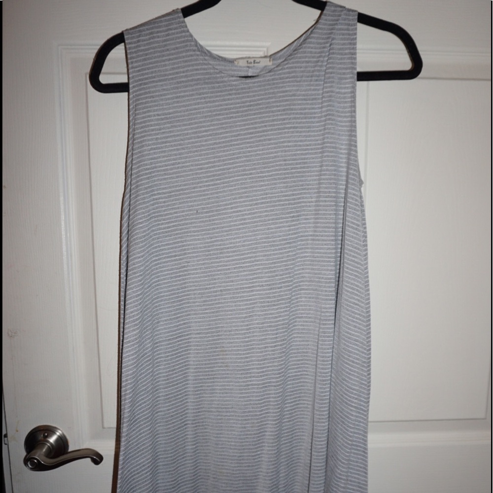Gray and white swing dress
